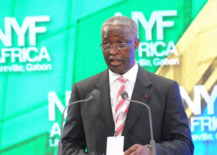 (FILES) Gabon's Prime Minister Raymond Ndong Sima speaks during the opening session of the New York Forum Africa in Libreville on June 8, 2012. - Gabon's military rulers on September 7, 2023 appointed Raymond Ndong Sima, a prominent opponent to ousted president Ali Bongo Ondimba, as interim prime minister following the country's coup on August 30, state TV announced.
Ndong Sima, a 68-year-old economist, served as prime minister under Bongo from 2012 to 2014 before becoming a critic of him and eventually challenging him unsuccessfully in elections in 2016 and 2023. (Photo by WILFRIED MBINAH / AFP)